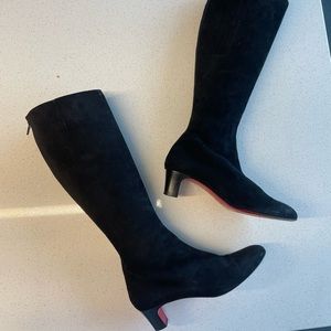 Christian Louboutin Tall Black Suede Boots